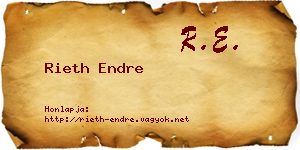 Rieth Endre névjegykártya
